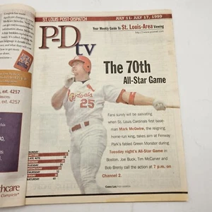 St. Louis Cardinals Mark McGwire Post Dispatch P-D TV Magazine 1999 AllStar Game - Imagen 1 de 8