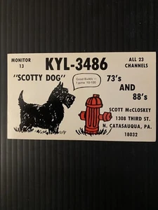 VINTAGE BLACK SCOTTY DOG QSL CARD NORTH CATASAUQUA PA - Picture 1 of 3