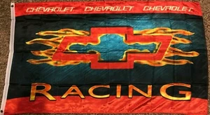 new CHEVROLET CAR RACING FLAMES FIRE 3x5ft FLAG superior quality US seller - Picture 1 of 3