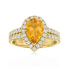 Vint Citr And Diamond Rng In 14K Gold Size 65