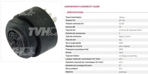 JUGHEINRICH 51122288 AVISADOR BUZZER 24V A 80V DC 95 dB TRANSPALETA CARRO - Imagen 1 de 1