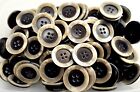 Large 34mm 54L Brown Beige Cream Shell Effect Pearlescent 4 Hole Buttons Q230