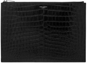 Saint Laurent YSL Tablet Pouch - Embossed Croc Womens - Wallet Clutch Designer - Bild 1 von 6