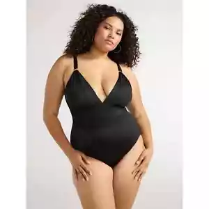 Sofia by Sofia Vergara Women's SIZE 2X 20W-22W Sandra One Piece Swimsuit BLACK - Picture 1 of 19