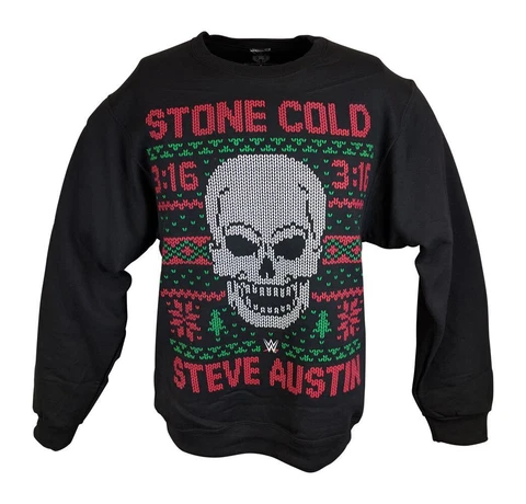 Stone Cold Steve Austin 3:16 WWE Ugly Christmas Mens Sweater Sweatshirt Cover