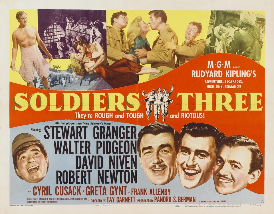 Soldiers Three Starring Stewart Granger, David Niven, Robert Newton - Image 1 of 1