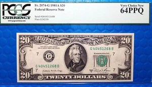 1981A $20 Federal Reserve Note Fr-2074-G Chicago PCGS64 PPQ - Picture 1 of 2