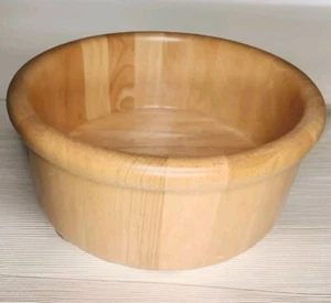 Stunning 12" Blonde Wood Salad & Fruit Bowl, Thick and Solid w/Few Flaws EUC - Picture 1 of 11