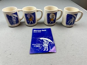 Lot of 4 Vintage Morton Salt 1914 1921 1956 1968 Girl Coffee Cup Set Mugs - Picture 1 of 6