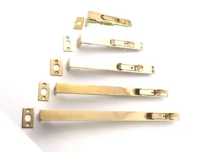 Heavy Duty Polished Brass Flush Bolt Lever Action For Rebated Door 4/6/8/10/12" - Picture 1 of 12