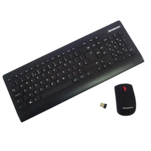 UK layout black wireless keyboard and mouse kit for Lenovo KBRF3971 - Picture 1 of 6