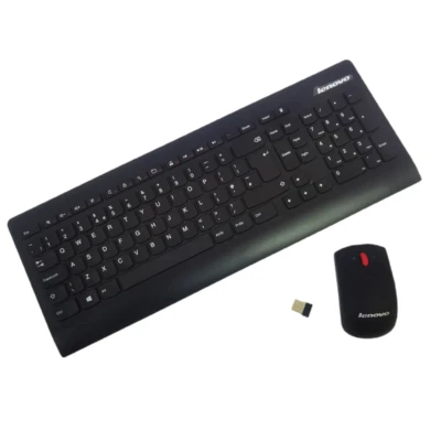 UK layout black wireless keyboard and mouse kit for Lenovo KBRF3971 - Image 1 of 4