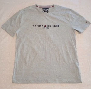 Tommy Hilfiger Core Logo T-Shirt Mens XXL Cloud Heather Short Sleeve Crew New - Picture 1 of 8