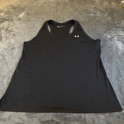 Under Armour Black Athletic Tank Top Sleeveless Racerback Workout Gym Womens 1X - Image 1 of 4