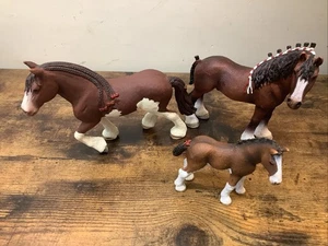 Retired Schleich Clydesdale Horse Family 2015 - Picture 1 of 8