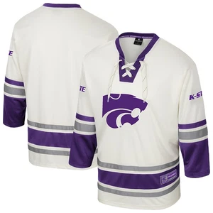 Men's Colosseum Cream Kansas State Wildcats Puck Proud Fashion Hockey Jersey - Picture 1 of 3