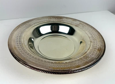 William Rogers Plateado Borde Cuerda 10.25" Servir Cuenco Elegante Tradicional Foto 1 de 4