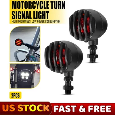 Luz trasera LED de freno de bala negra para motocicleta para Bobber Café Foto 1 de 4