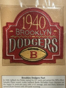 Brooklyn Dodgers Patch Willabee Ward Golden Age Patch Collection NFL 1940 APFA - Picture 1 of 3