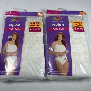 Fruit of The Loom Silky Nylon Briefs Panties Hi Cut Size 6 Med NOS 2011 Lot 12 - Picture 1 of 8