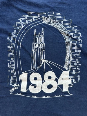 vintage 1984 DUKE UNIVERSITY fruit of the loom BLANK medium PUNK indie BLUE prep - Image 1 of 4