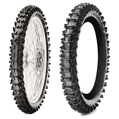 PAAR MOTORRADREIFEN PIRELLI 80/100-14 MX32 MID S + 80/100-12 MX S - Bild 1 von 4