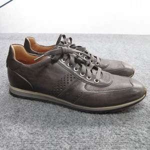 Magnanni Shoes Mens Size 9 Grey Leather Casual Lace Up Sneakers Made Portugal - Picture 1 of 19