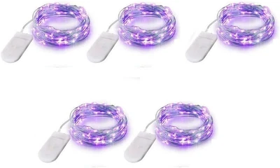 Set Di 5 Luci a LED Da 10 Mm10 LED a Batteria, in Filo Di Rame, per Casa, Giardi - Immagine 1 di 4