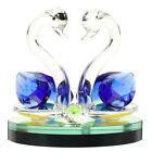  Glass Crystal Swan Ornament Lovers Paperweight Car Dashbord Decor