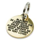 REINFORCED Deeply engraved dog tag, 33mm extra tough solid brass
