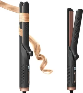 Hahahope Hair Straightener and Curler 2-in-1, 360° Airflow Styler Curling Iron - Picture 1 of 13