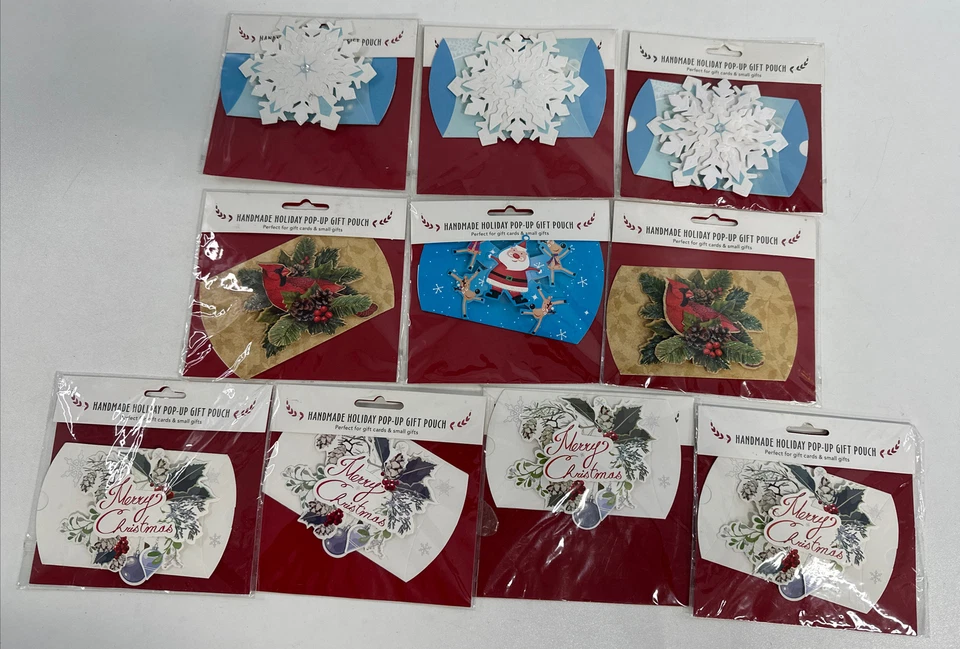 Handmade Holiday Pop-up Gift Card Envelope NEW 10-PACK/2 styles $30 Retail 10 - Image 1 of 4