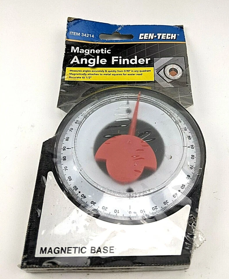 CEN-TECH MAGNETIC BASE ANGLE FINDER PROTRACTOR Item 34214 Harbor Freight