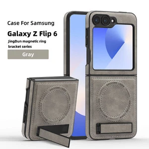 Funda con soporte magnético Mag Safe de cuero premium abatible 6/5/4/3 para Samsung Galaxy Z - Imagen 1 de 22
