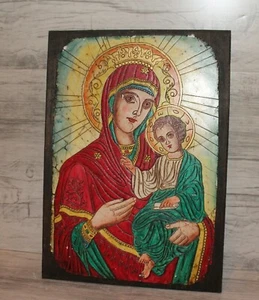 Die Jungfrau Maria Christkind Orthodoxe handbemalte Ikone - Bild 1 von 7