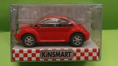 VW New Beetle (red) pullback mechanism 1/64 ca (diecast-metal) Kinsmart - Immagine 1 di 4