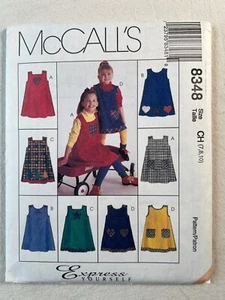 8348 McCalls Schnittmuster Mädchen leicht locker sitzender A-Linie Pullover Größen 7-8-10 - Bild 1 von 4