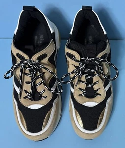 MINELLI Sneakers Womens Eur39 Trail Running Shoes Tan/Black/White/Gold - NEW! - Picture 1 of 9