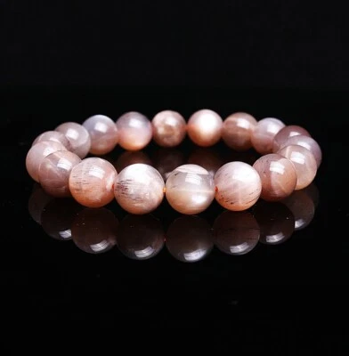 Pulsera de cuentas de cristal de luz fuerte piedra solar negra natural de 11 mm 0992 Foto 1 de 4