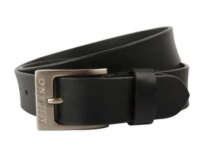 Quality Mens Real Leather Belt 1.25" Wide All Sizes by Milano up to 48 (Black) - Picture 1 of 2