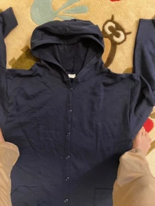 Navy Cotton/Poly Fleece Jacket Hoodie Sweatshirt - New Made in NC Size 4X - Picture 1 of 6