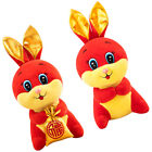  2 Pcs Year of The Rabbit Mascot Cotton Child New Gift for Kids Toy