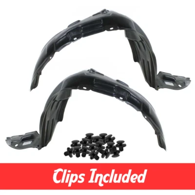 Front Driver & Passenger Fender Liner Set w/ Clips For 2003-2008 Pontiac Vibe - Image 1 of 3
