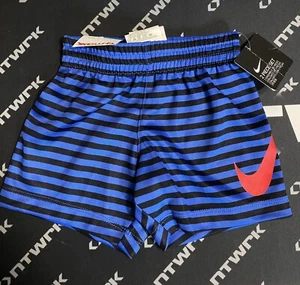 Nike Dri-Fit Youth Blue & Black Swim Shorts Logo Size 12M 75-80cm - Picture 1 of 4