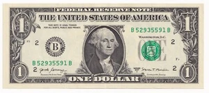 USA bank note 1 dollars Washington Serie 2017 B52935591 B uncirculated - Picture 1 of 2