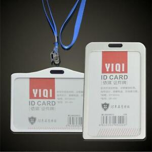 Aluminum New Business Work Card ID Badge Holder Protector Lanyard Q4V2