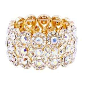 "Pulsera elástica lavenciosa forma infinita estrás noche fiesta joyería 7""" - Imagen 1 de 22