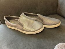 Womens Crocs Slip On Flat Shoes Grey Silver Sequins Size W10