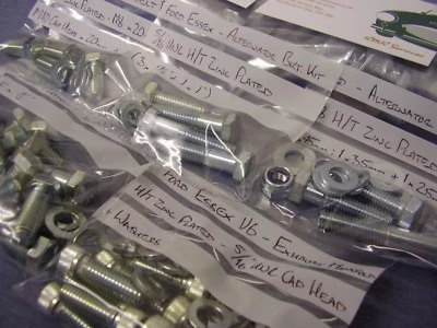 Ford Essex V6 High Tensile ZINC Plated Full Engine HEX Bolt, Nut & Washer Kit - Image 1 of 4