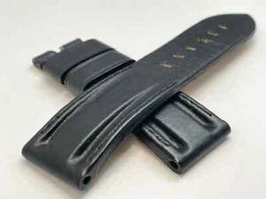 OEM Panerai Leather Matte Black 24mm Watch Strap No Buckle - Picture 1 of 5